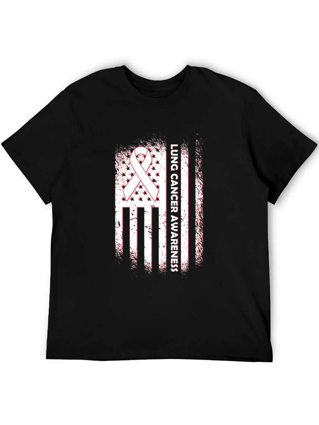Lung Cancer Awareness Tee - Ribbon Flag Design