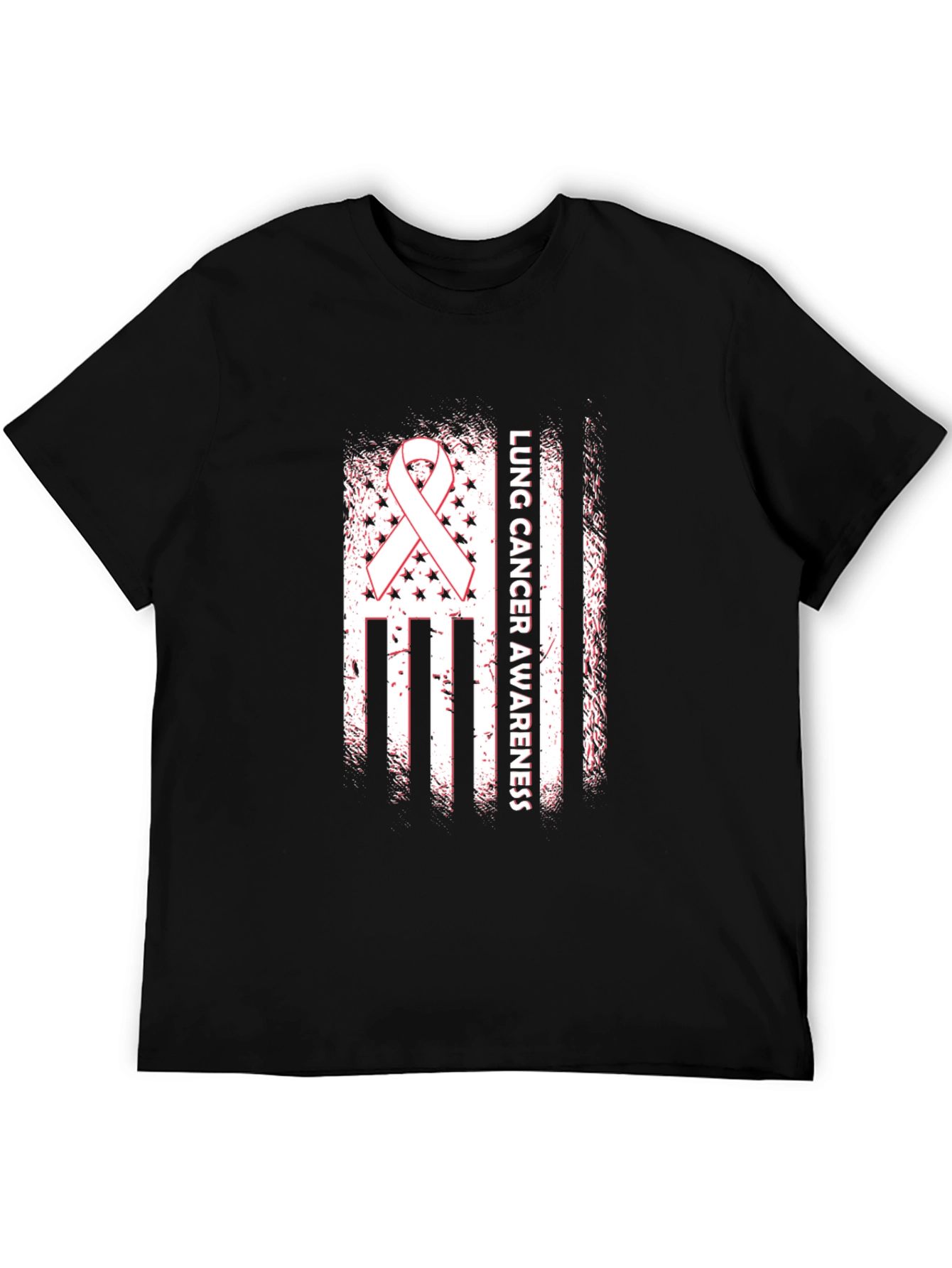 Lung Cancer Awareness Tee - Ribbon Flag Design