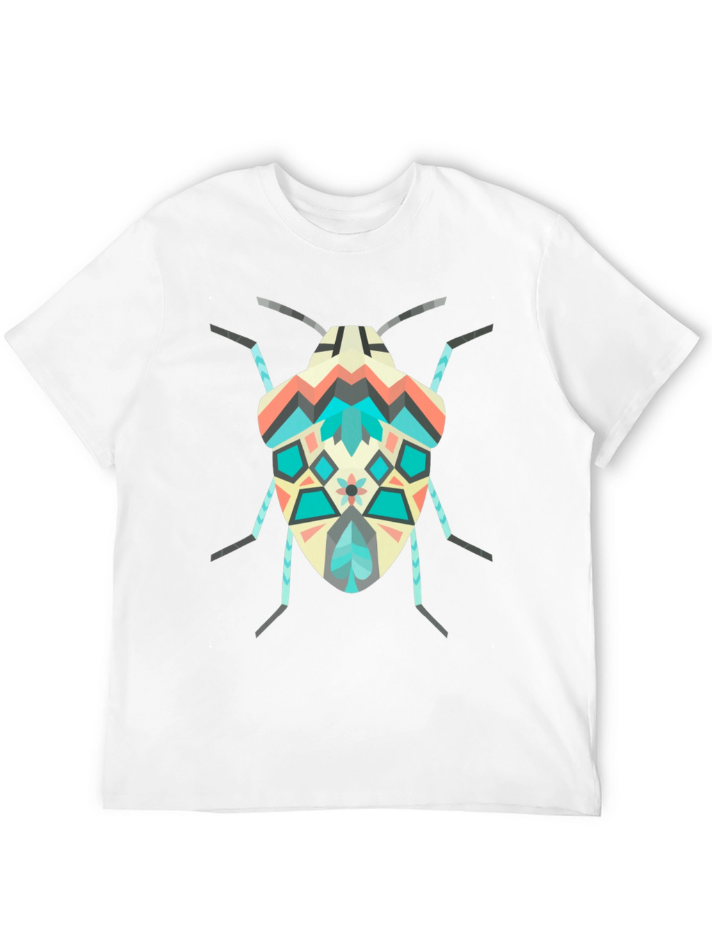 Geometric Bug Graphic Tee - Modern Insect Shirt