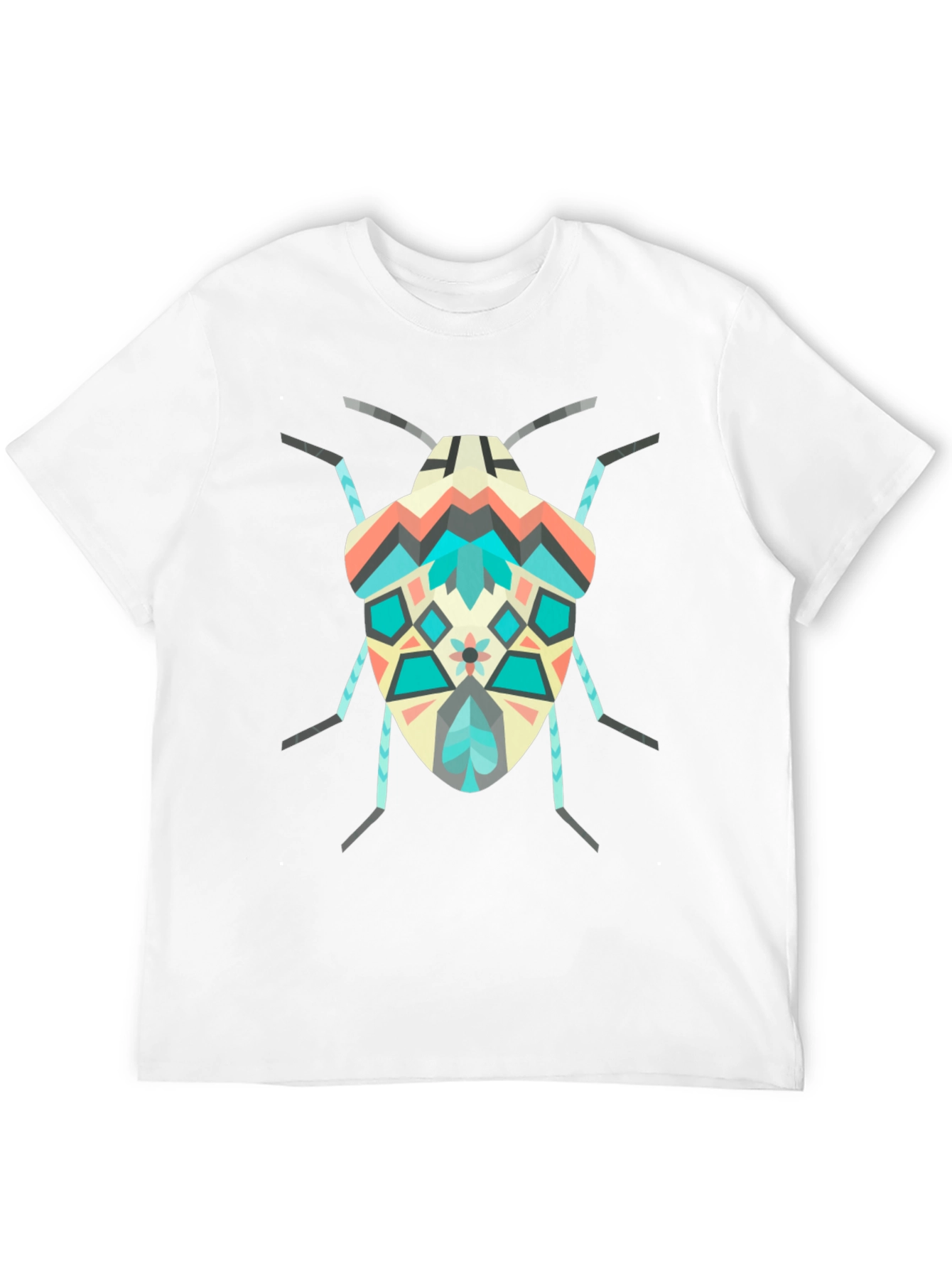 Geometric Bug Graphic Tee - Modern Insect Shirt