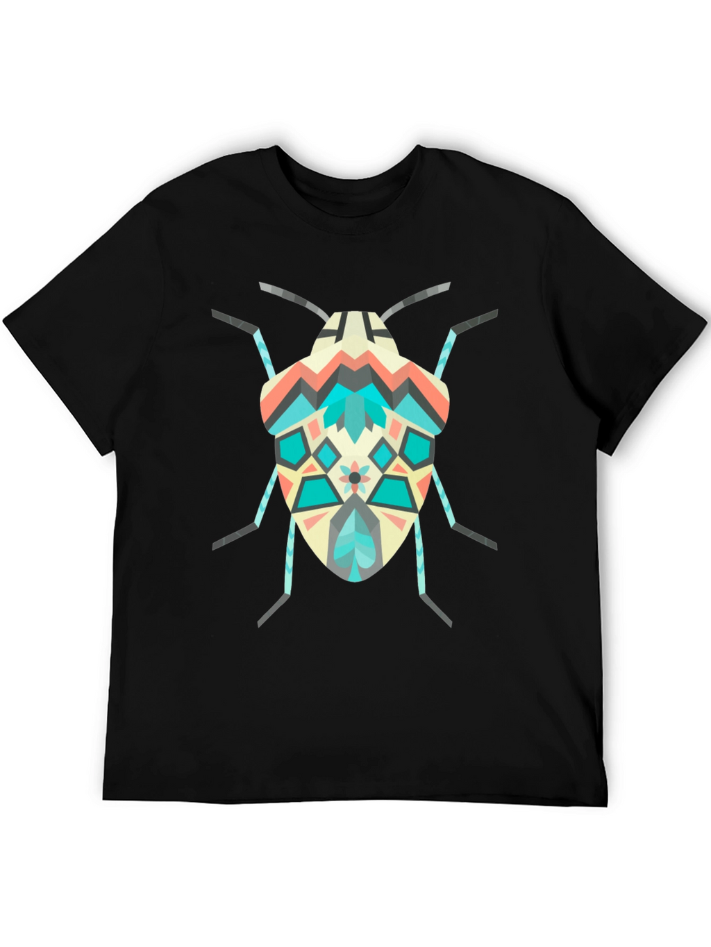 Geometric Bug Graphic Tee - Modern Insect Shirt