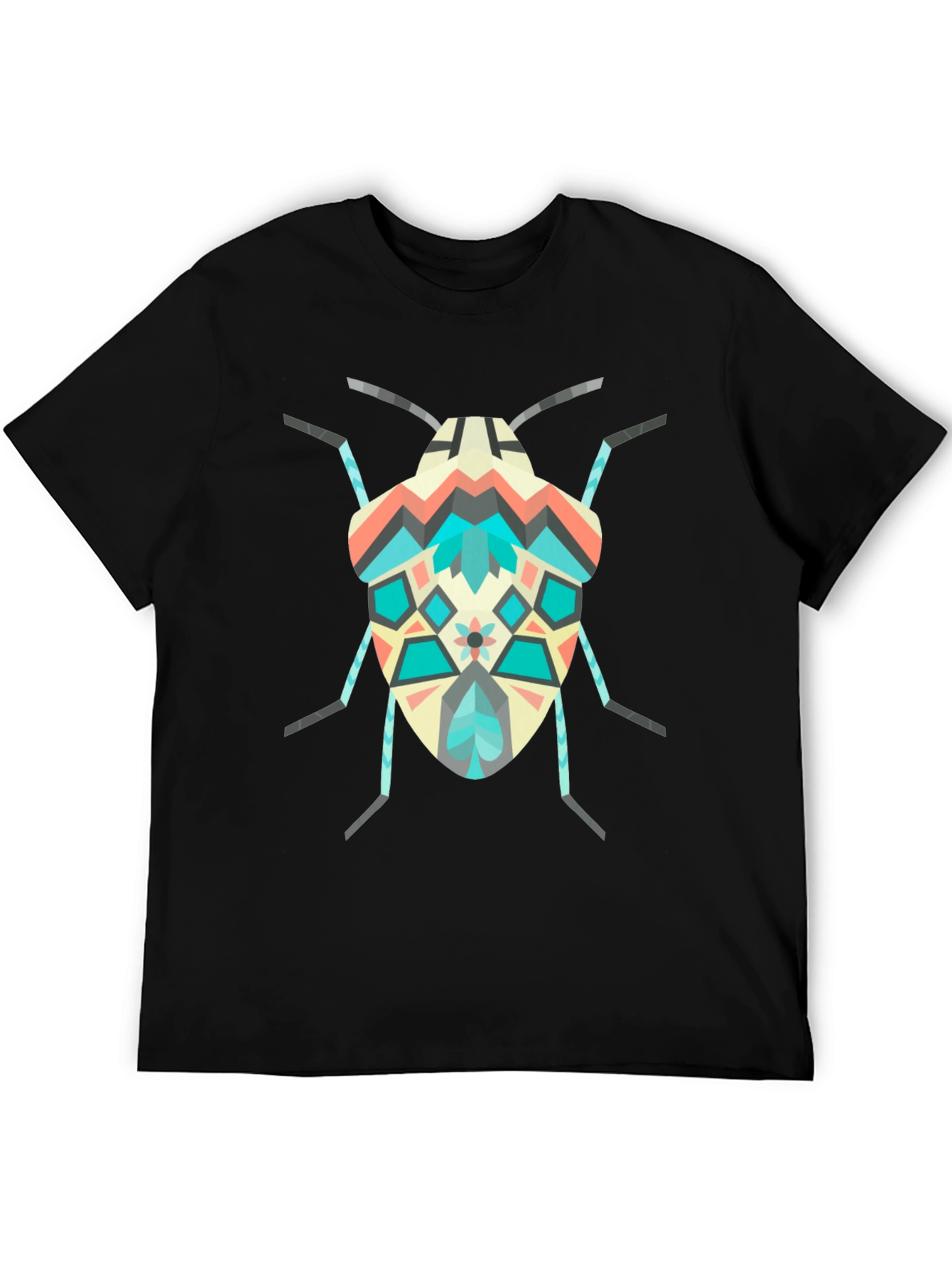Geometric Bug Graphic Tee - Modern Insect Shirt