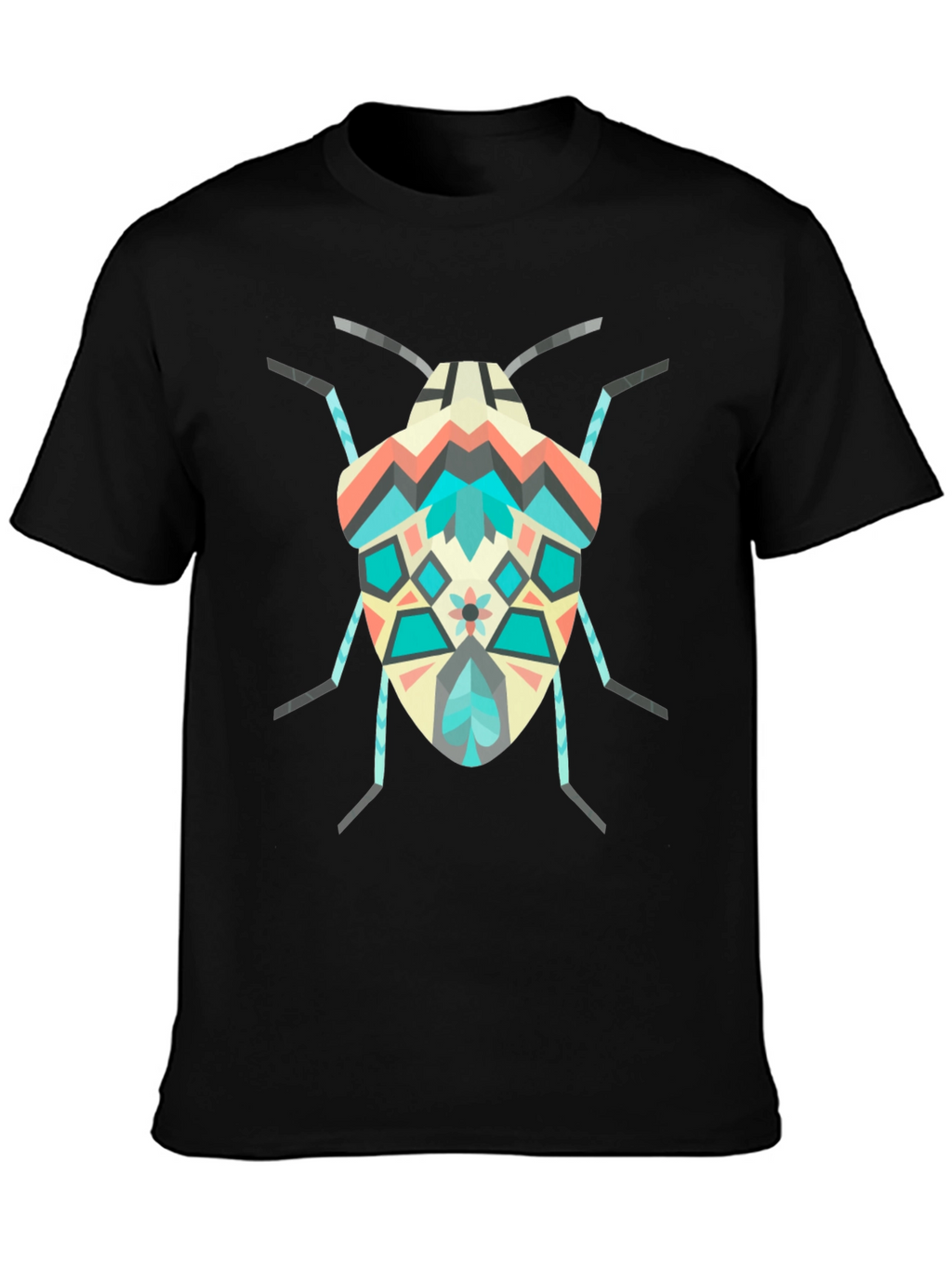 Geometric Bug Graphic Tee - Modern Insect Shirt