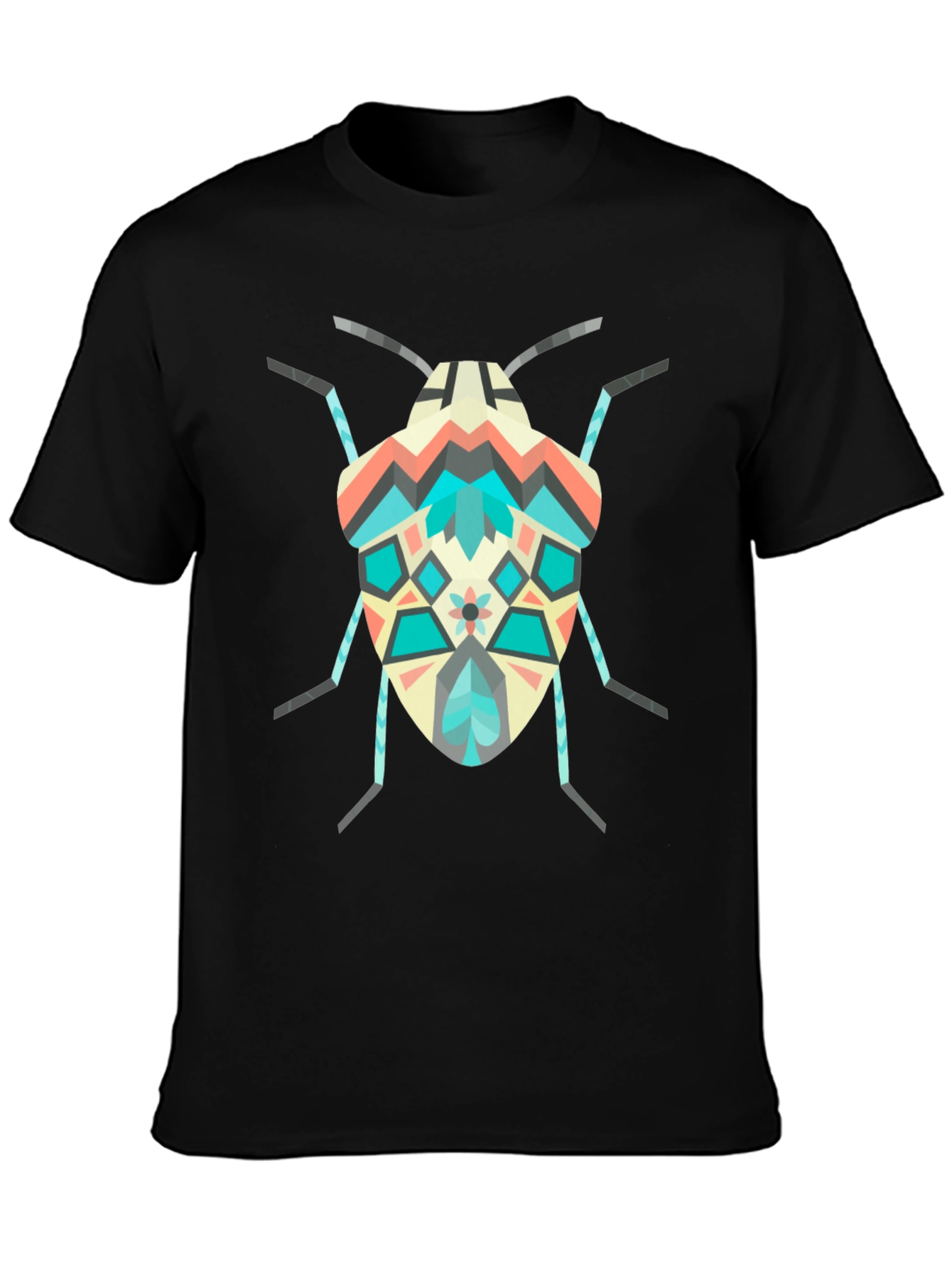 Geometric Bug Graphic Tee - Modern Insect Shirt