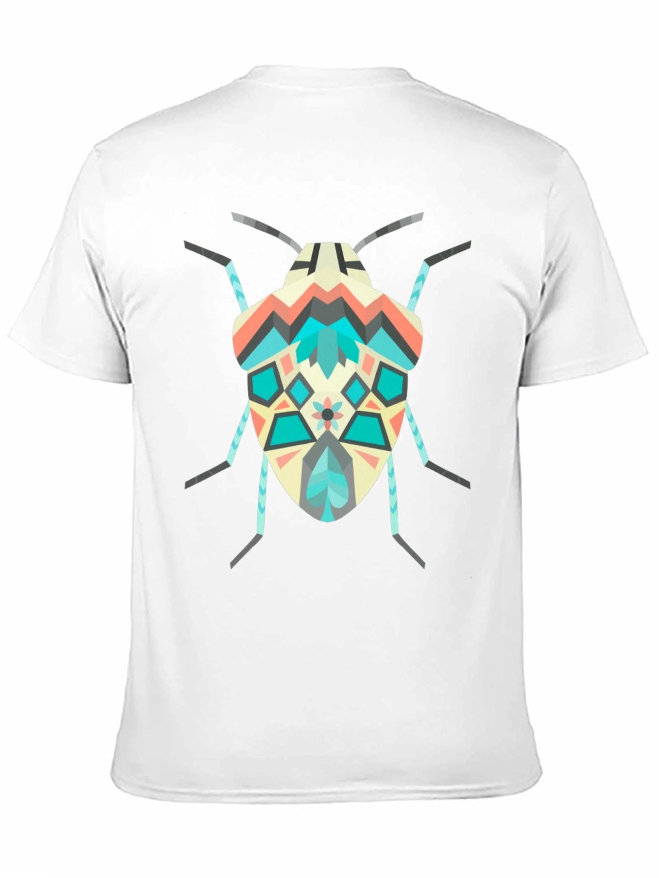 Geometric Bug Graphic Tee - Modern Insect Shirt