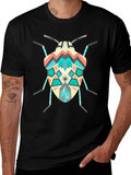 Geometric Bug Graphic Tee - Modern Insect Shirt