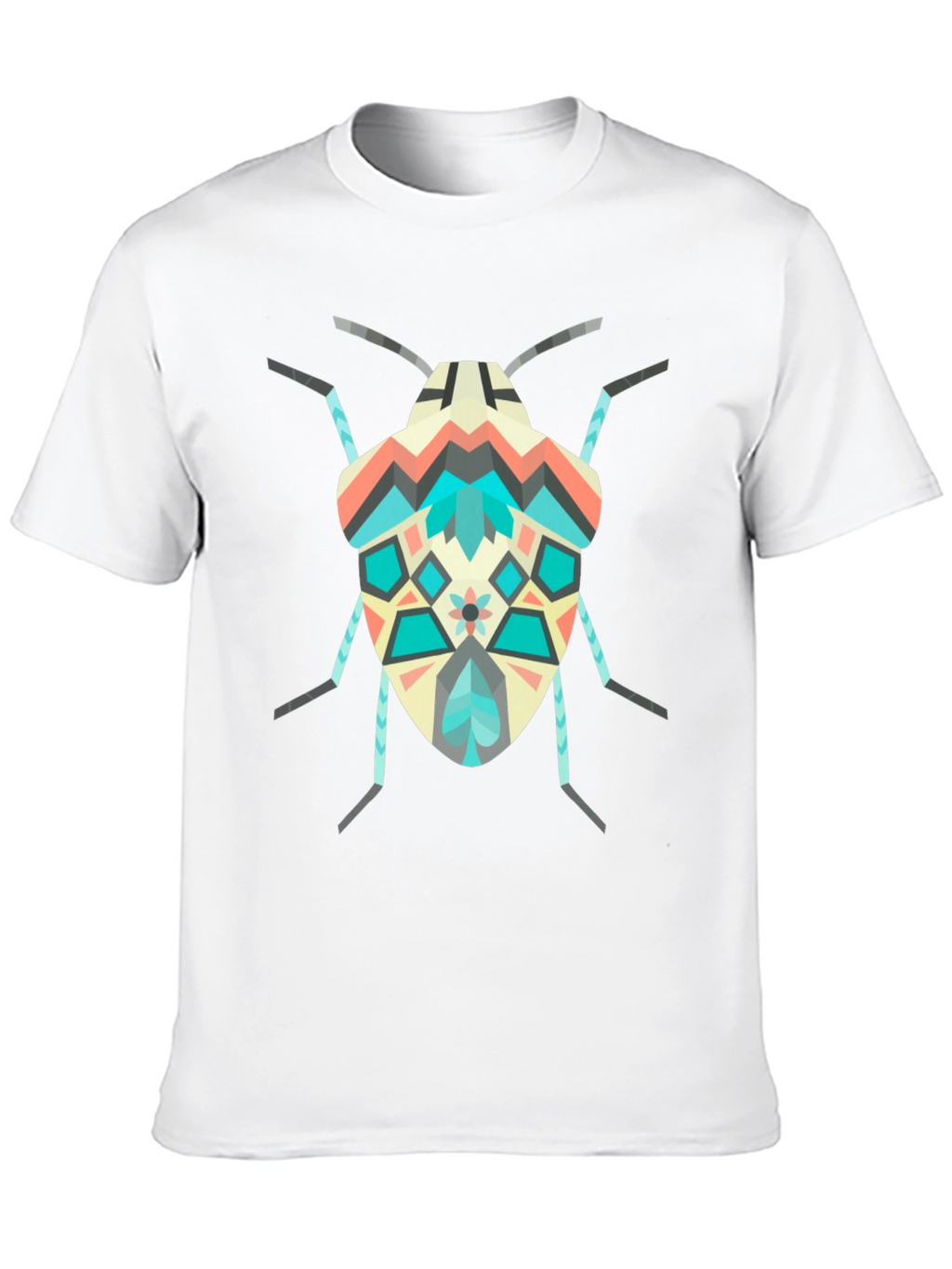 Geometric Bug Graphic Tee - Modern Insect Shirt