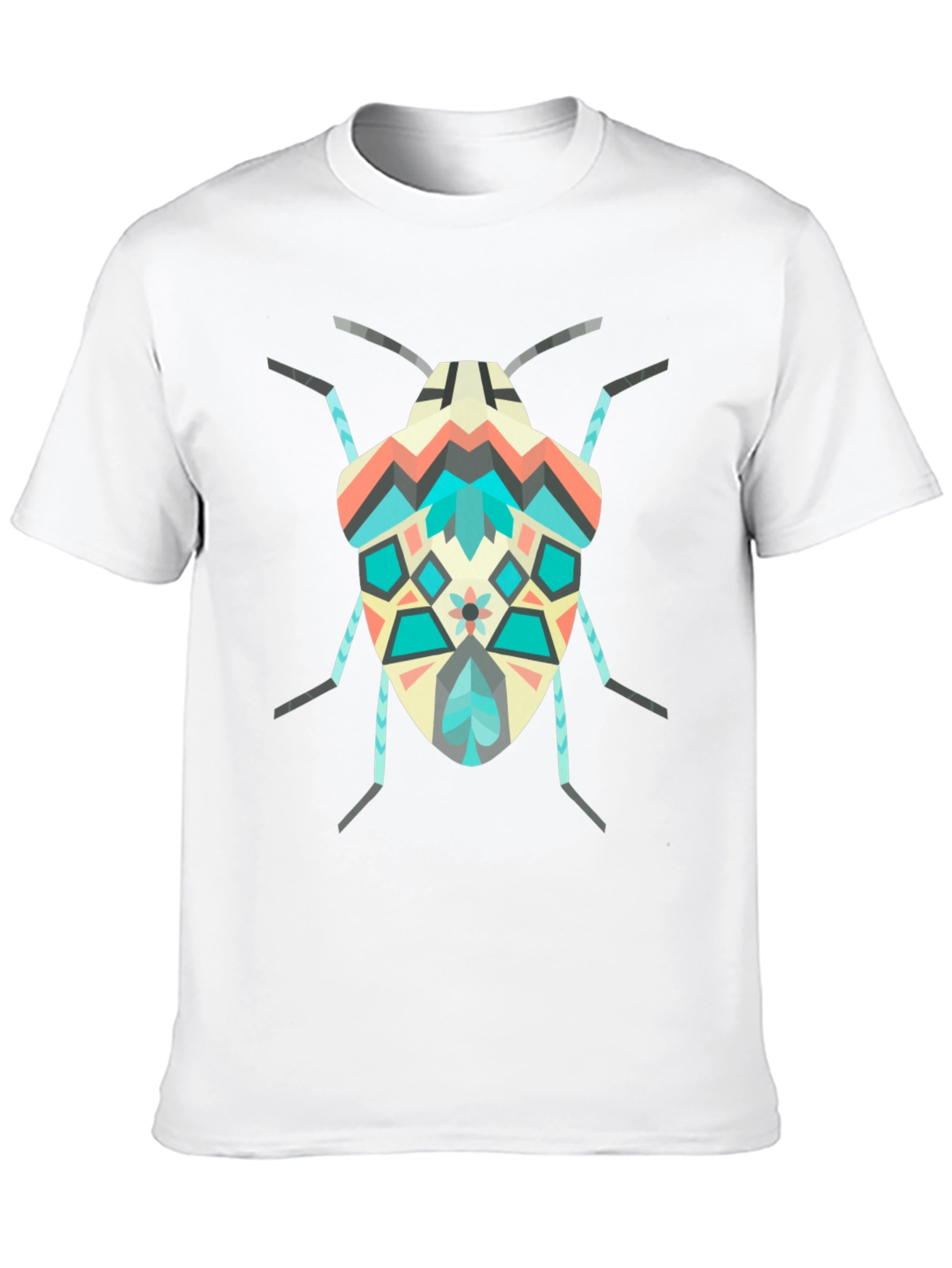 Geometric Bug Graphic Tee - Modern Insect Shirt