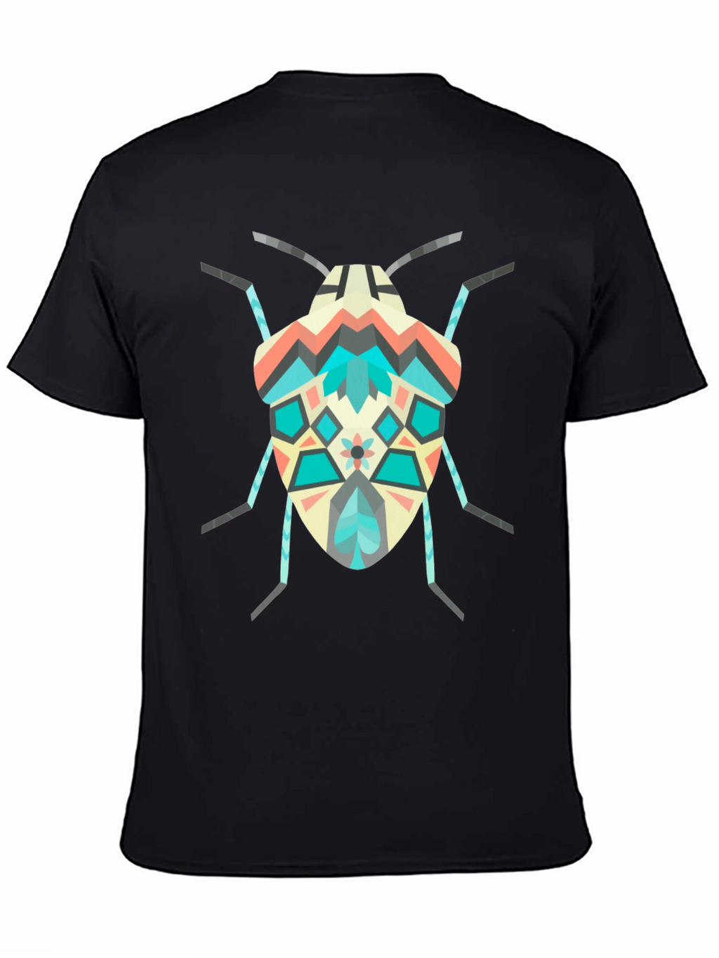 Geometric Bug Graphic Tee - Modern Insect Shirt
