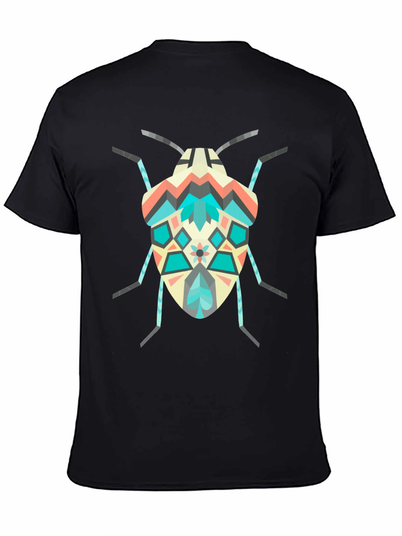 Geometric Bug Graphic Tee - Modern Insect Shirt