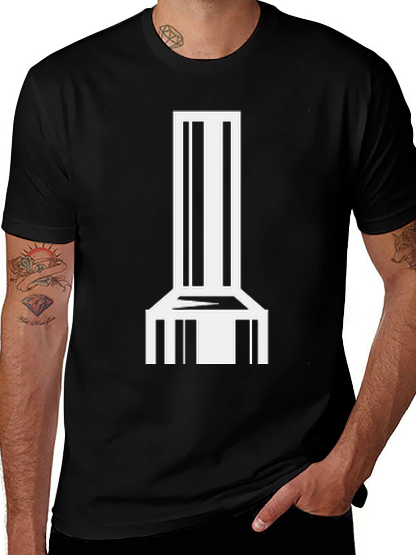Abstract Modern Chair Graphic Tee - Black