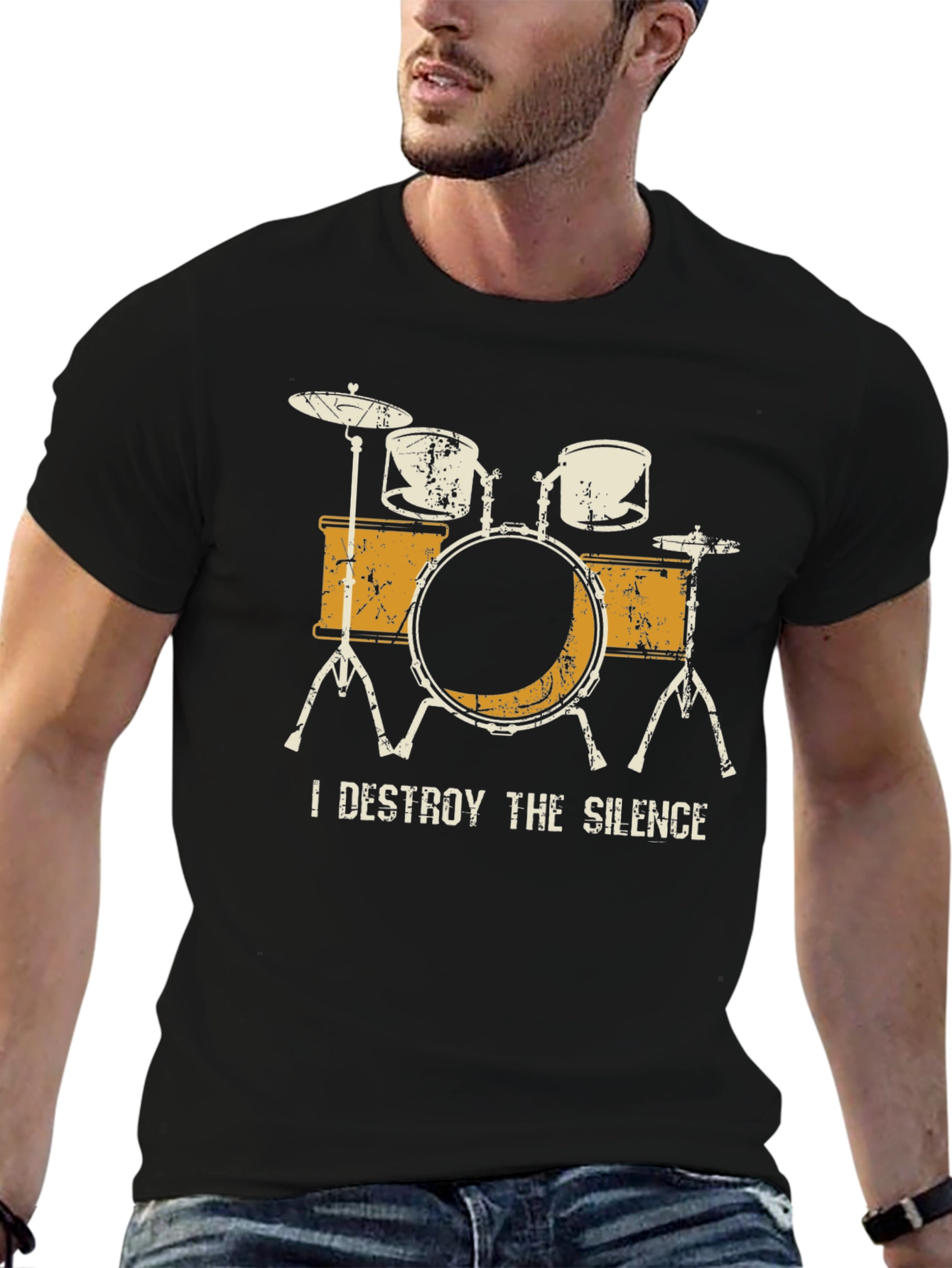 I Destroy The Silence Drum Set Graphic Tee