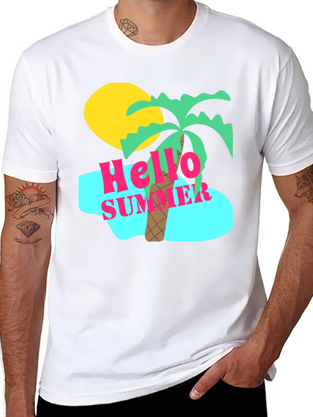 Hello Summer Graphic Tee - Beach Vibes T-Shirt