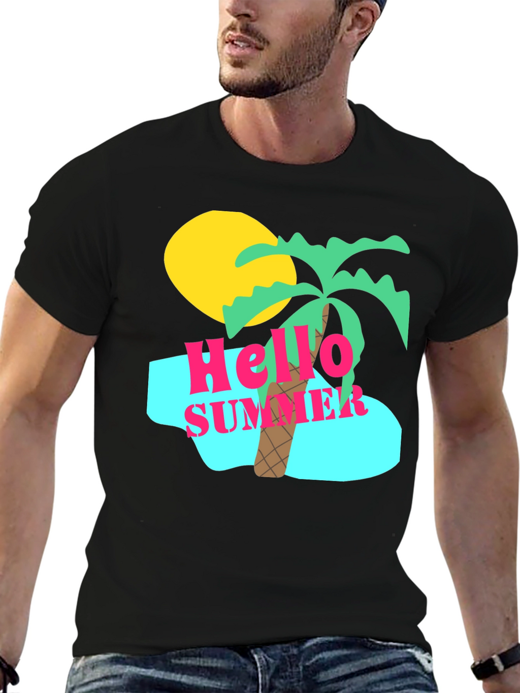 Hello Summer Graphic Tee - Beach Vibes T-Shirt