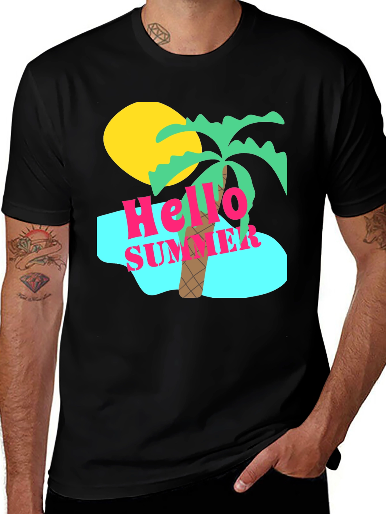 Hello Summer Graphic Tee - Beach Vibes T-Shirt