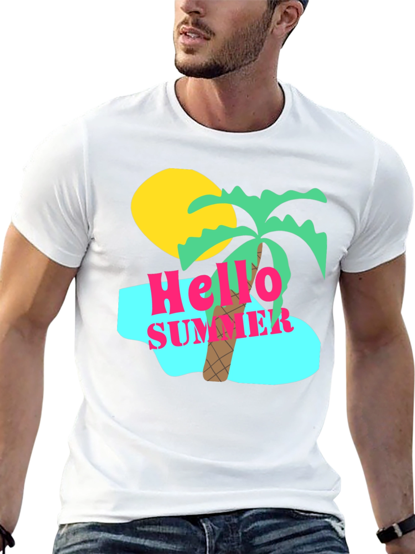 Hello Summer Graphic Tee - Beach Vibes T-Shirt