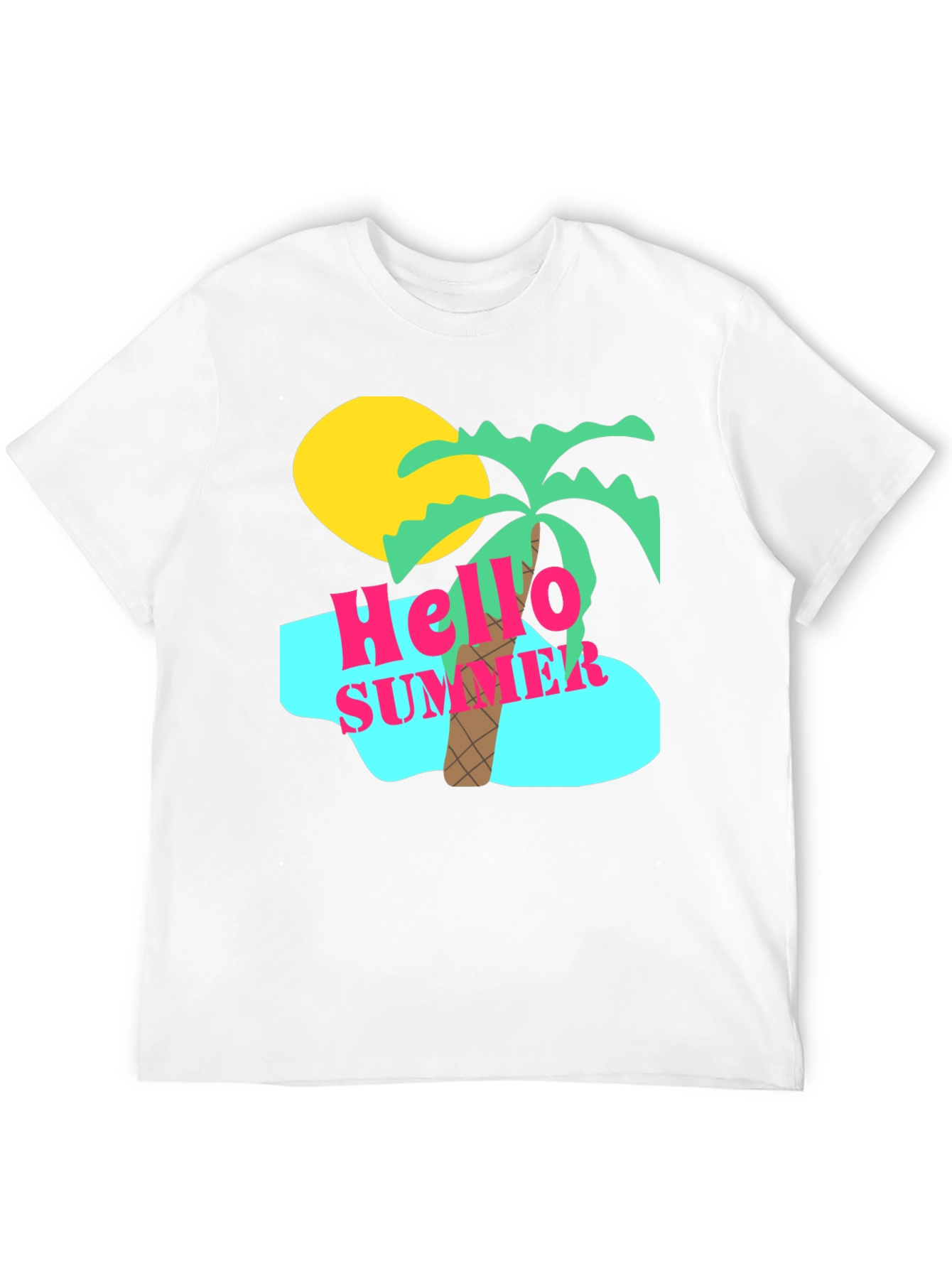 Hello Summer Graphic Tee - Beach Vibes T-Shirt