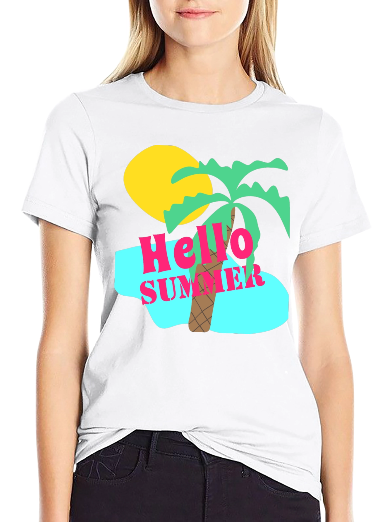Hello Summer Graphic Tee - Beach Vibes T-Shirt