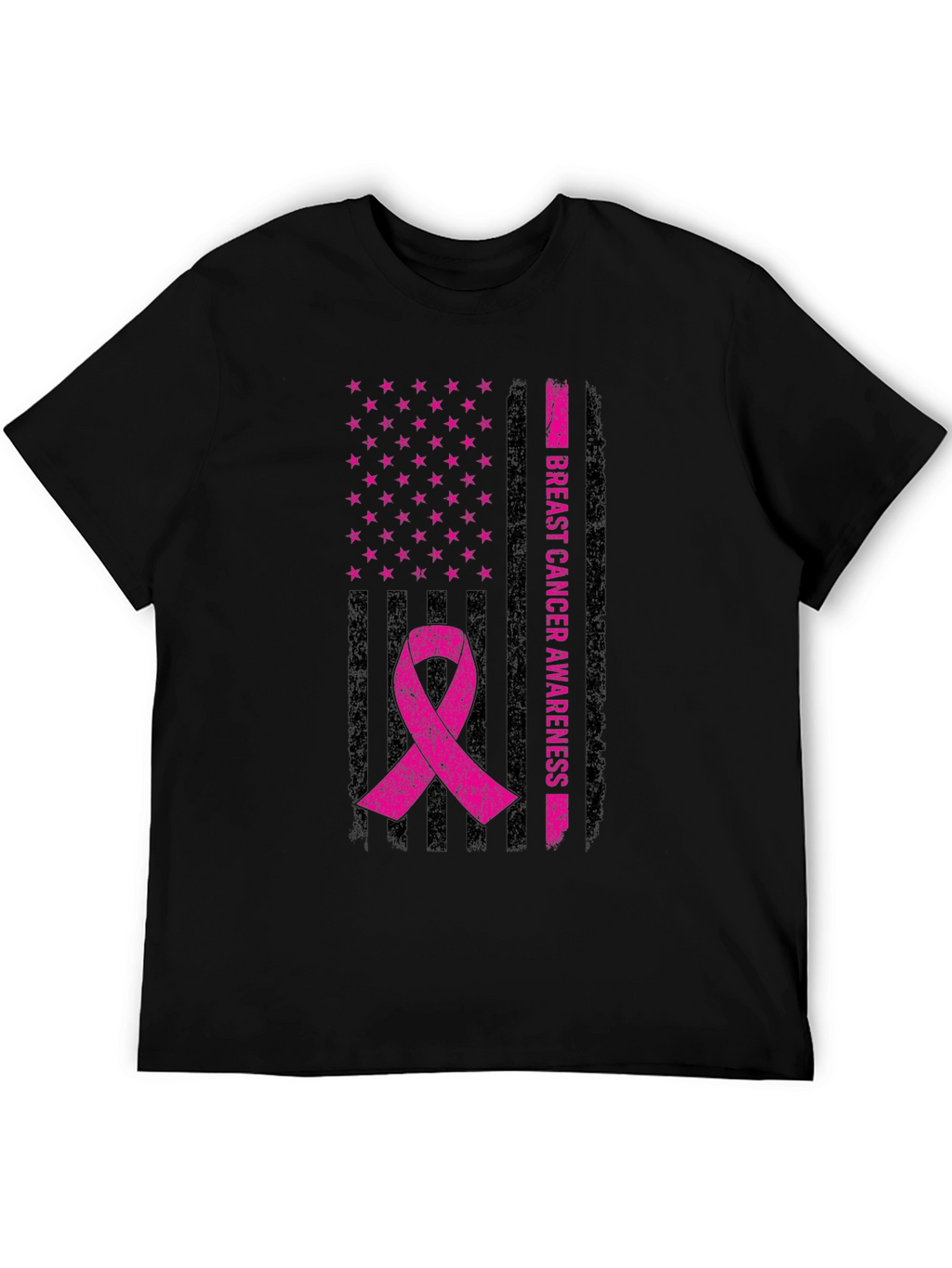 Breast Cancer Awareness Flag Ribbon T-Shirt