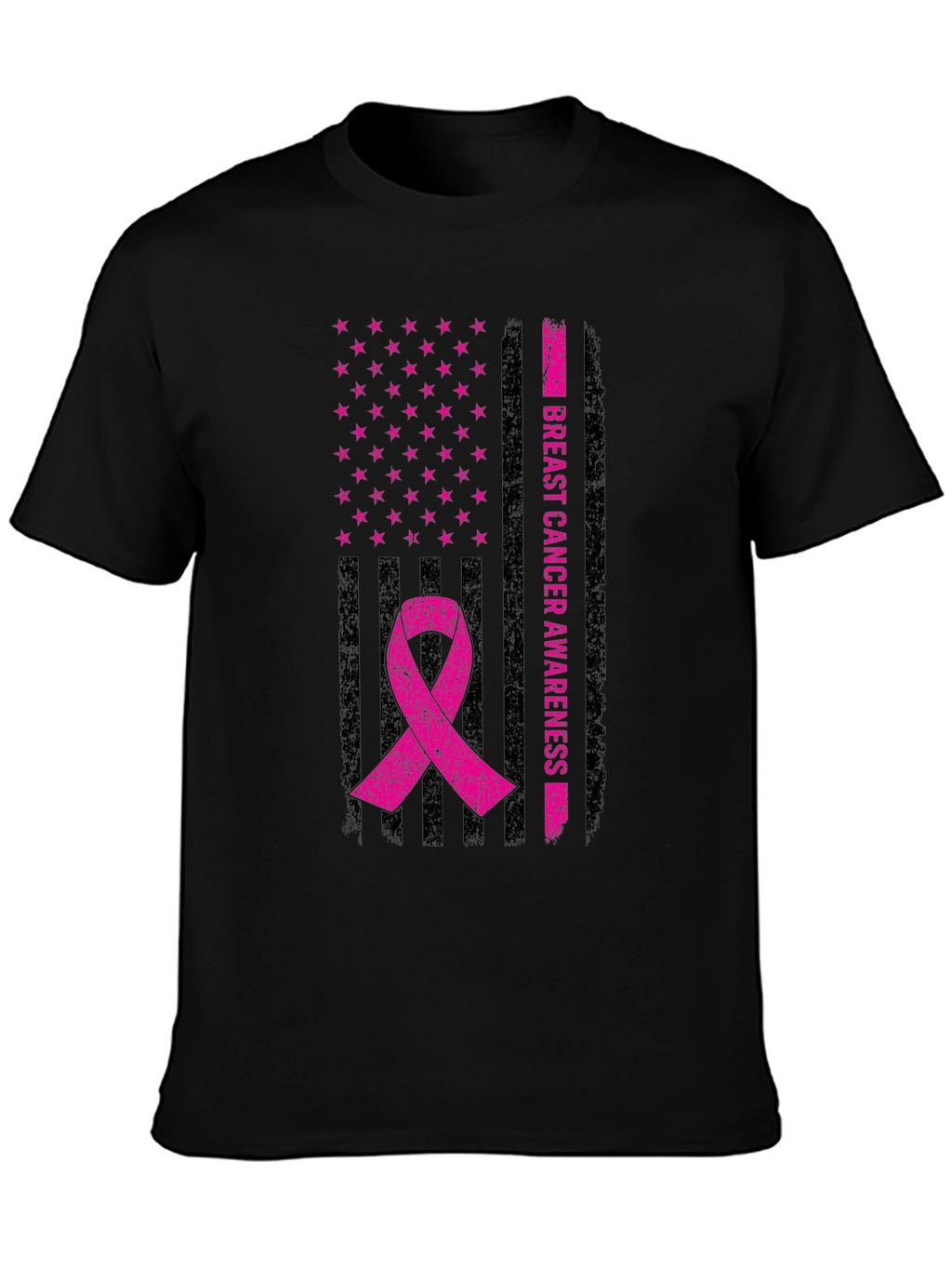 Breast Cancer Awareness Flag Ribbon T-Shirt