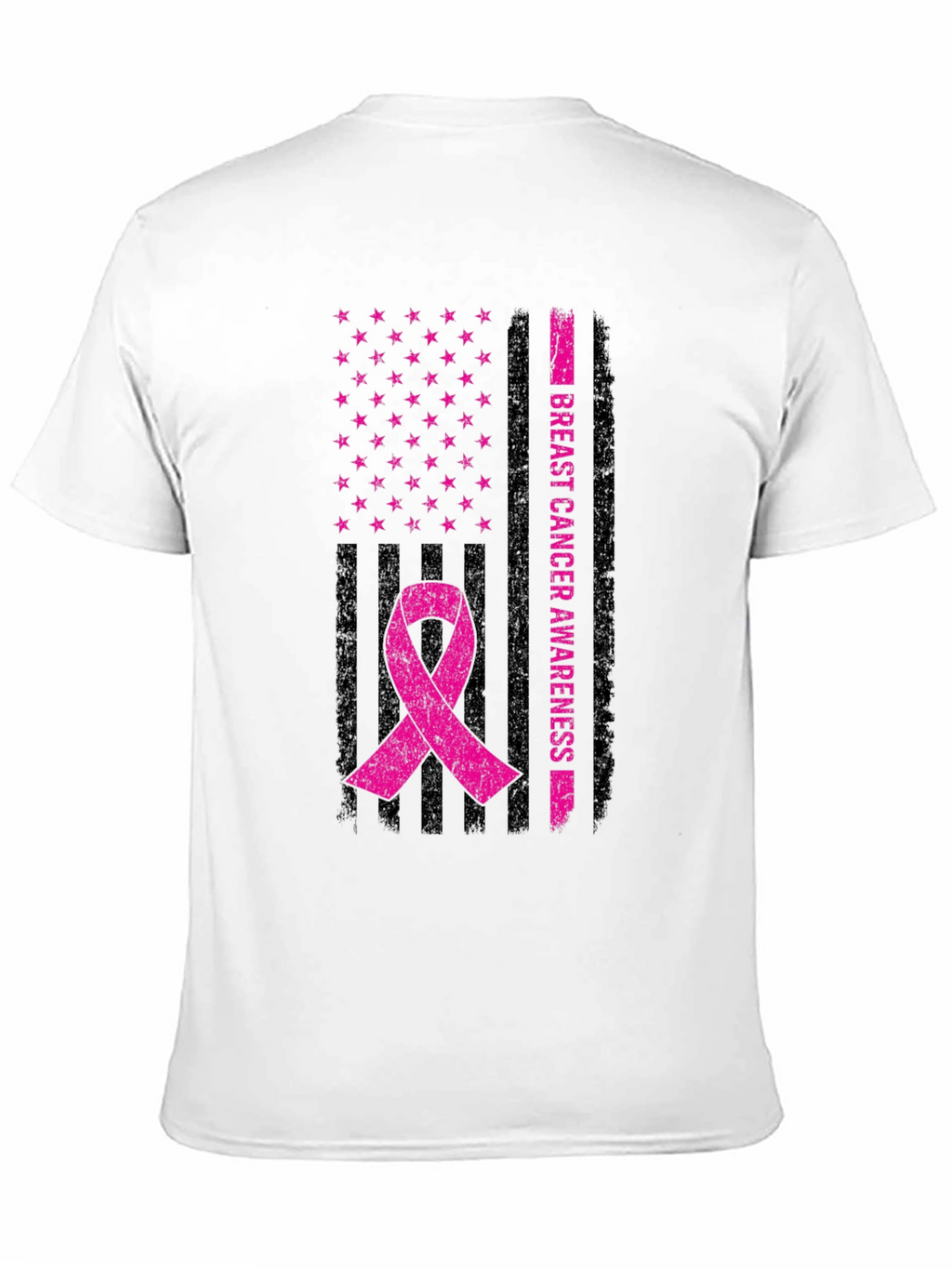 Breast Cancer Awareness Flag Ribbon T-Shirt
