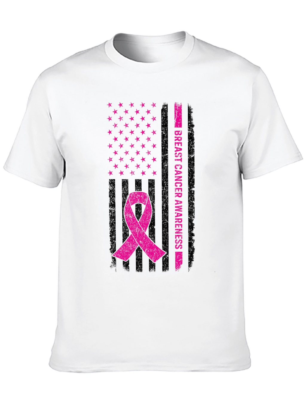 Breast Cancer Awareness Flag Ribbon T-Shirt