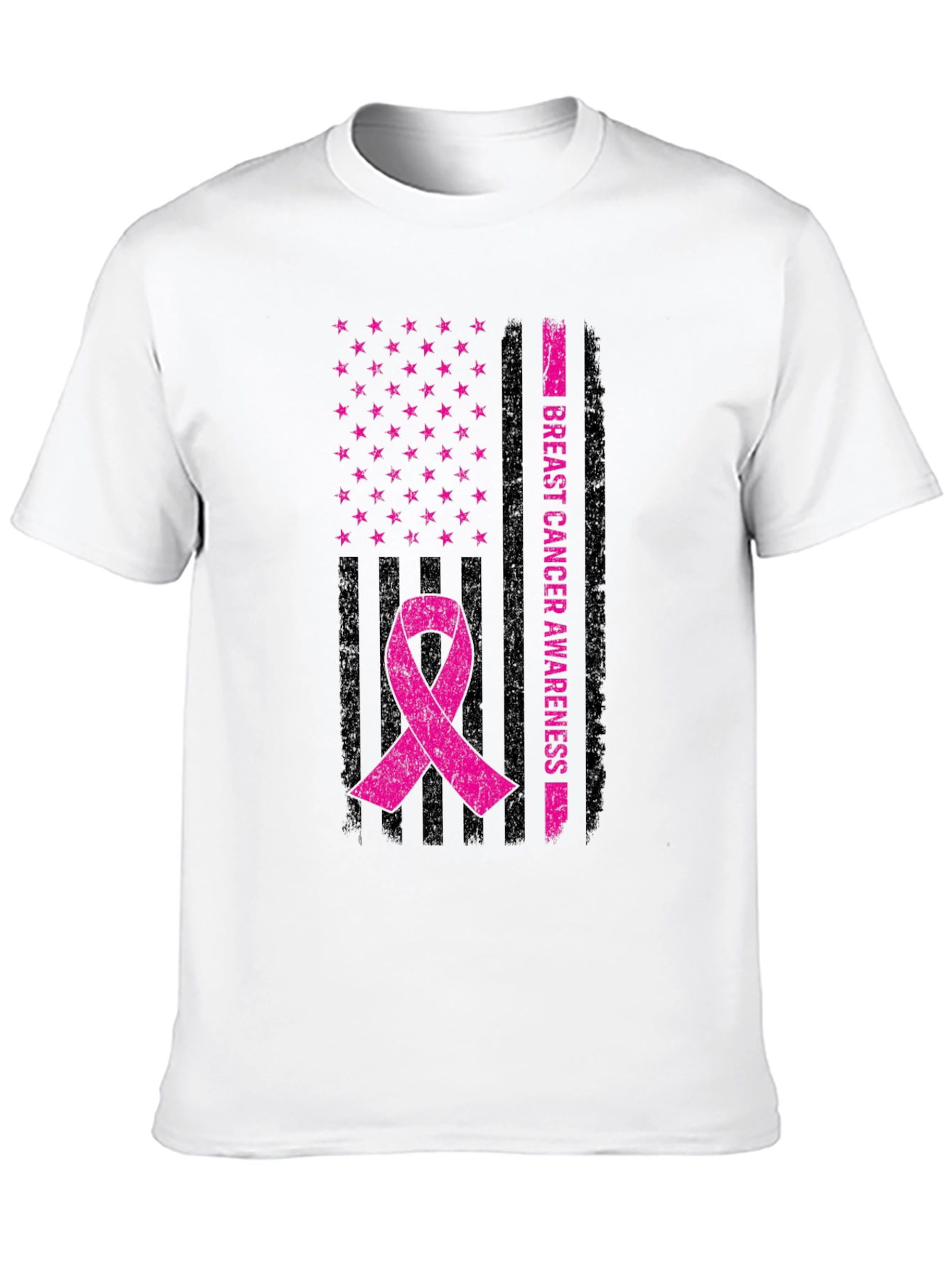 Breast Cancer Awareness Flag Ribbon T-Shirt