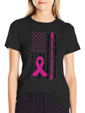 Breast Cancer Awareness Flag Ribbon T-Shirt