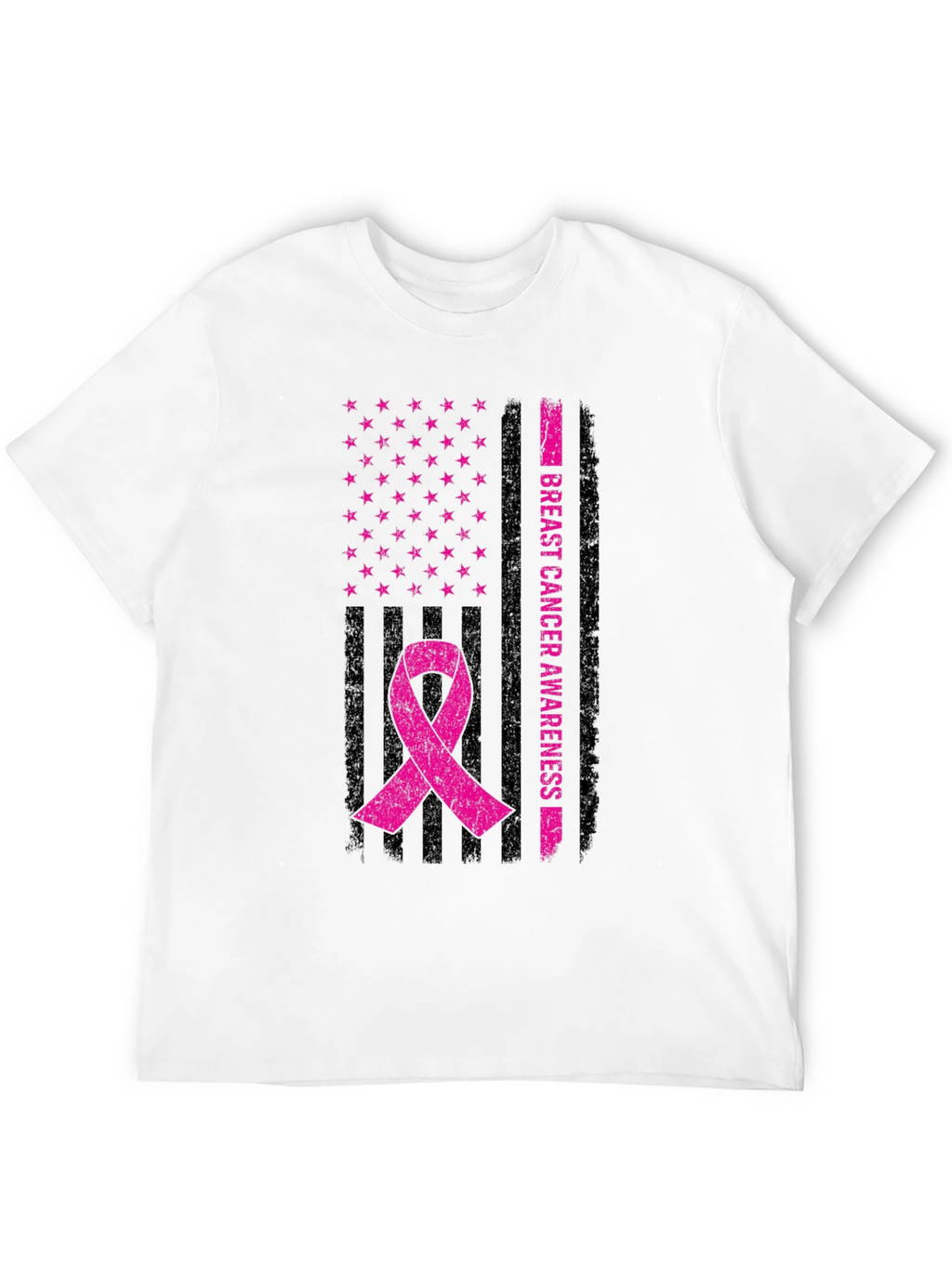 Breast Cancer Awareness Flag Ribbon T-Shirt