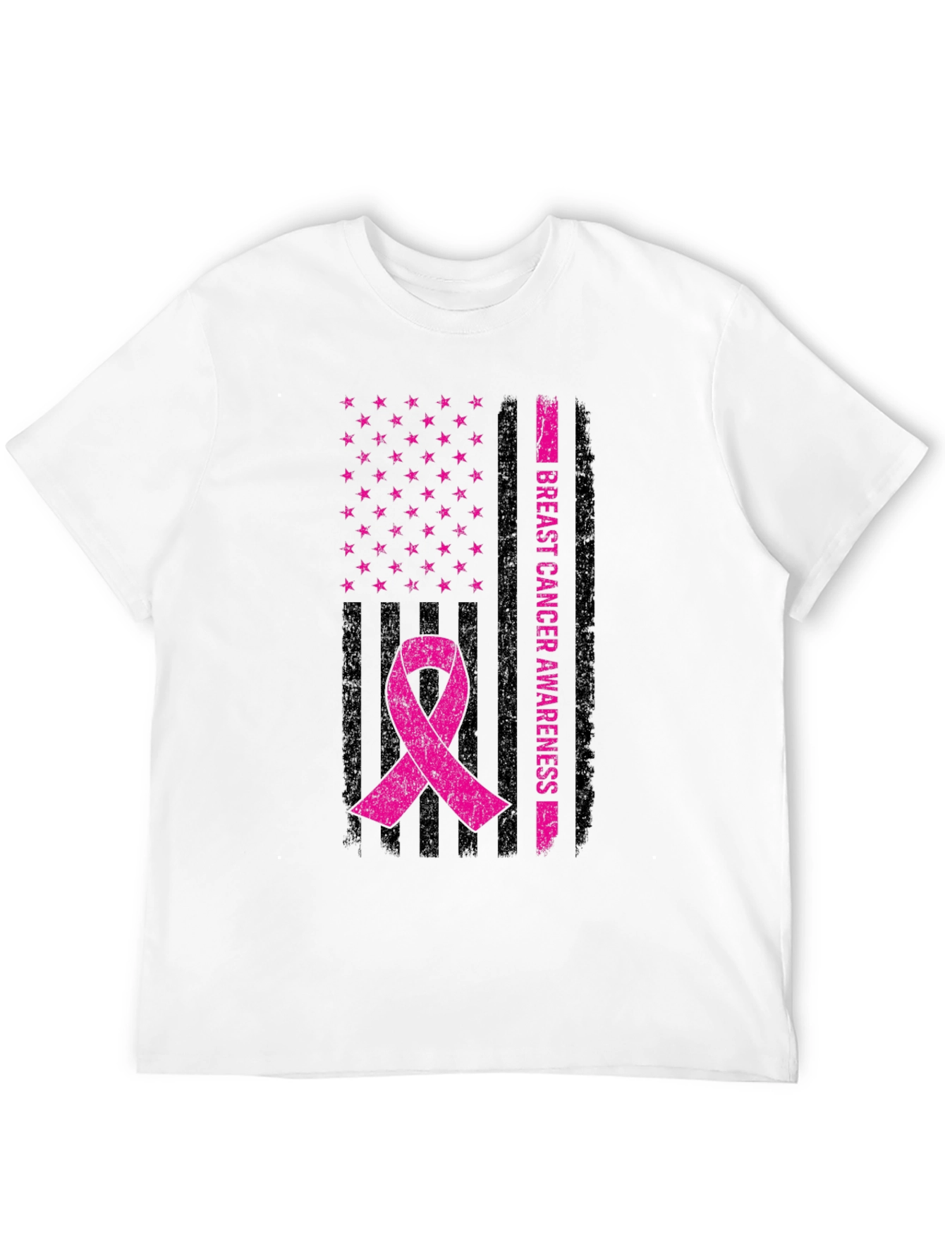 Breast Cancer Awareness Flag Ribbon T-Shirt