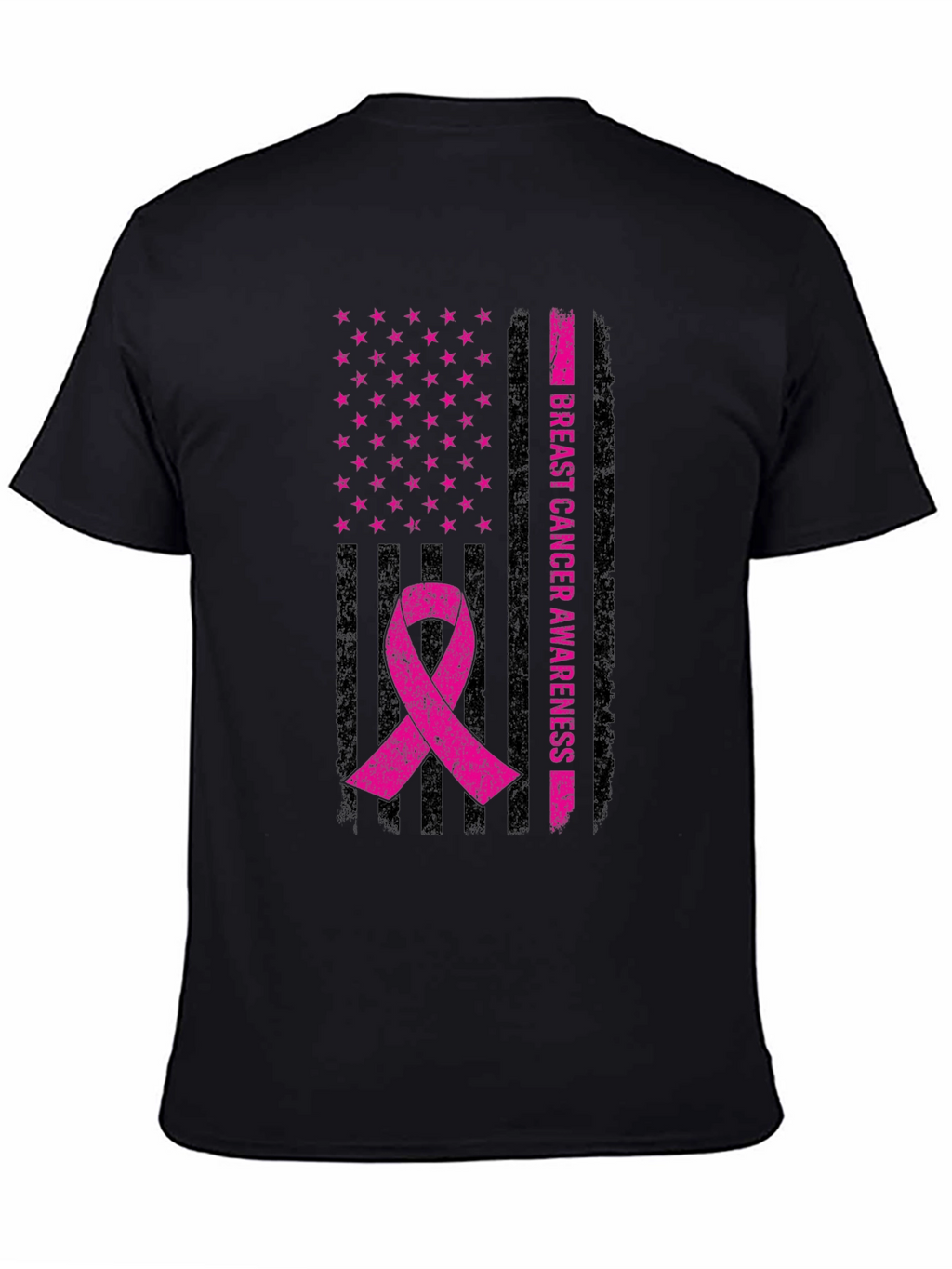 Breast Cancer Awareness Flag Ribbon T-Shirt