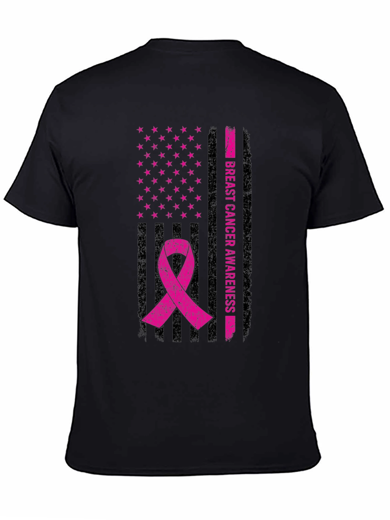 Breast Cancer Awareness Flag Ribbon T-Shirt