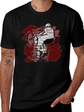Mens Black Graphic Tee - BMX Rider Design