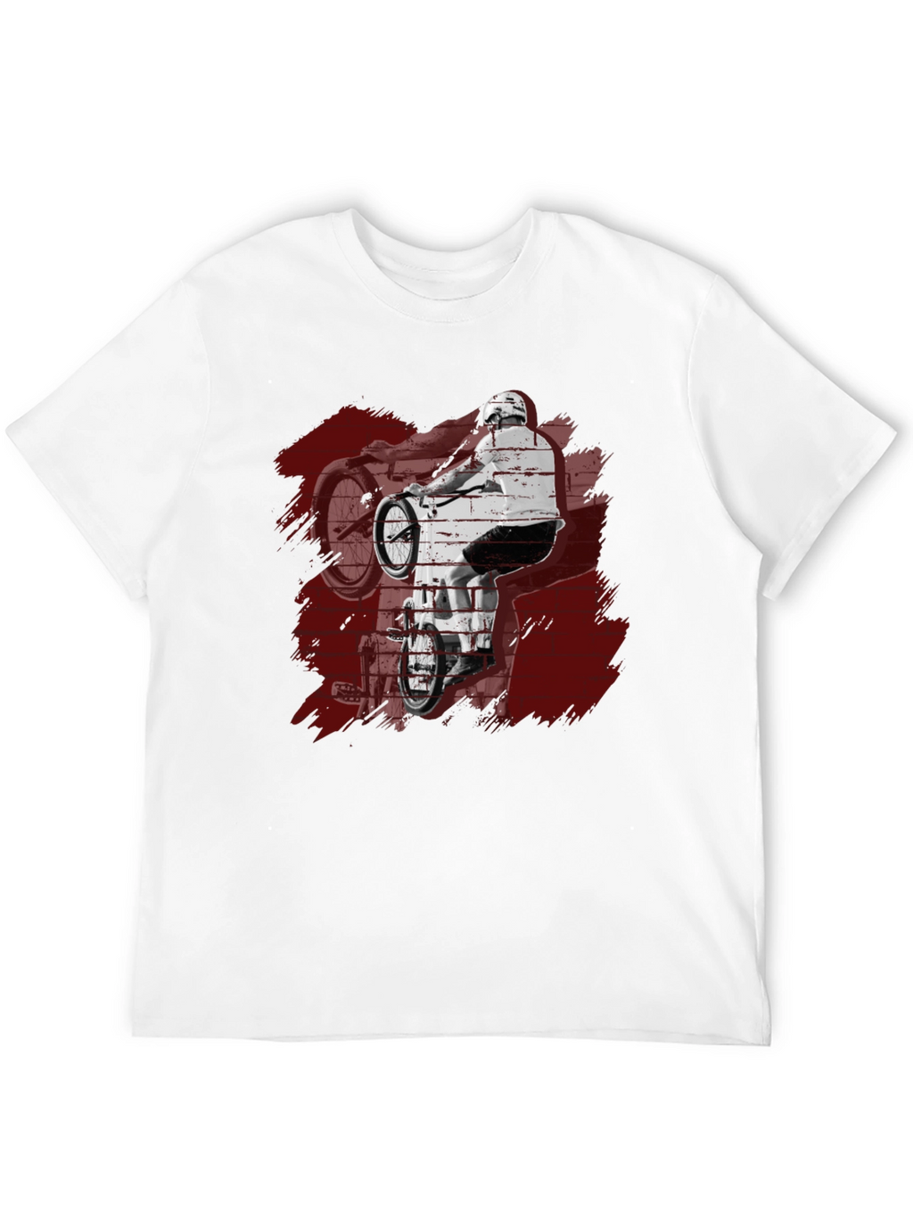 Mens Black Graphic Tee - BMX Rider Design