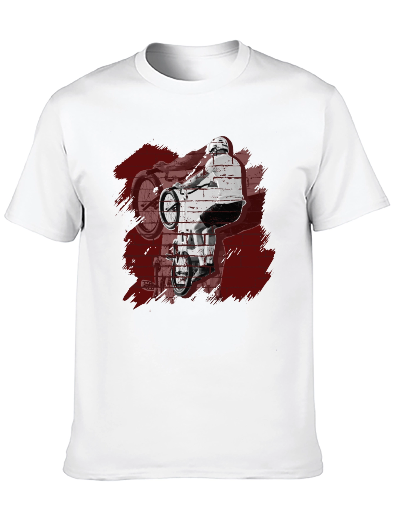 Mens Black Graphic Tee - BMX Rider Design