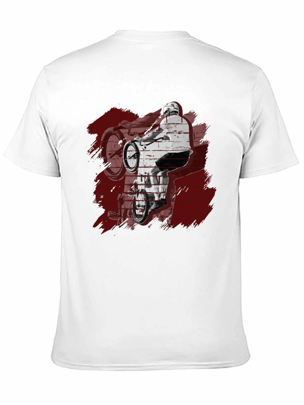 Mens Black Graphic Tee - BMX Rider Design