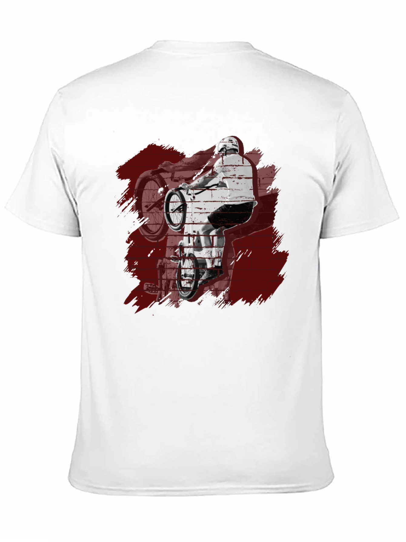 Mens Black Graphic Tee - BMX Rider Design