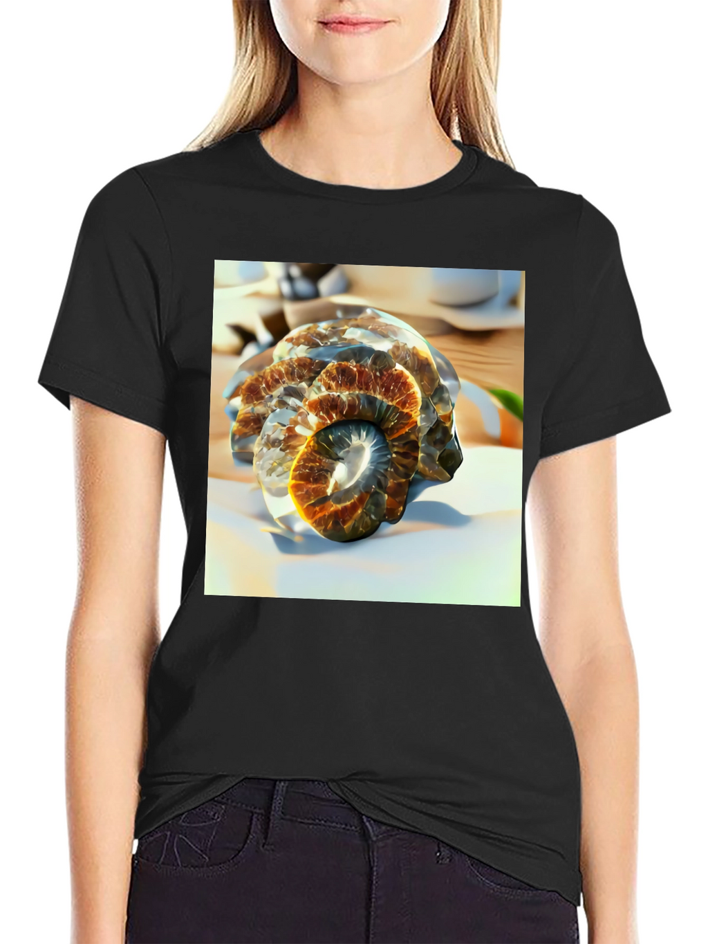 Spiral Fossil Graphic Tee - Unique Design Soft Cotton