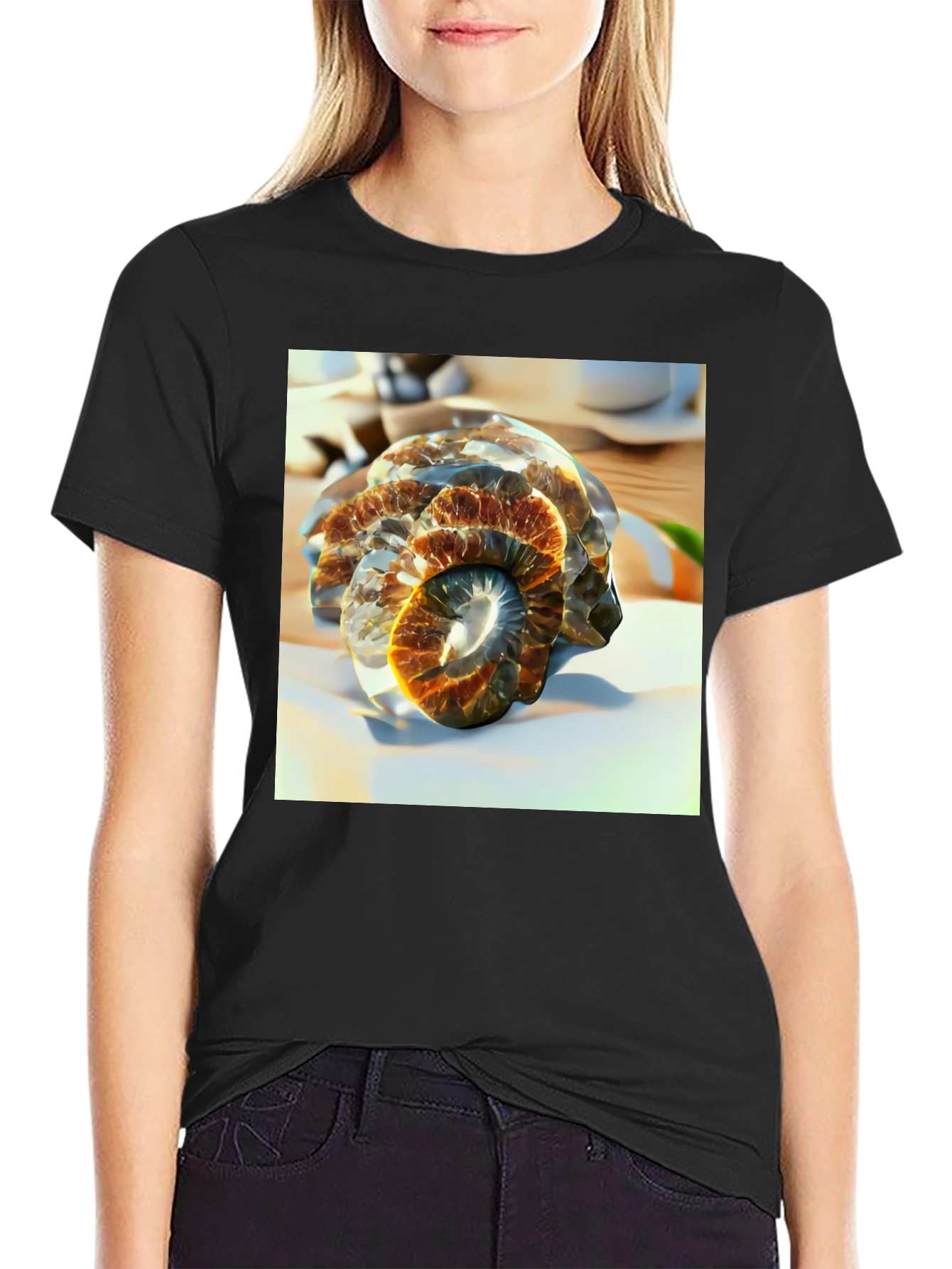 Spiral Fossil Graphic Tee - Unique Design Soft Cotton