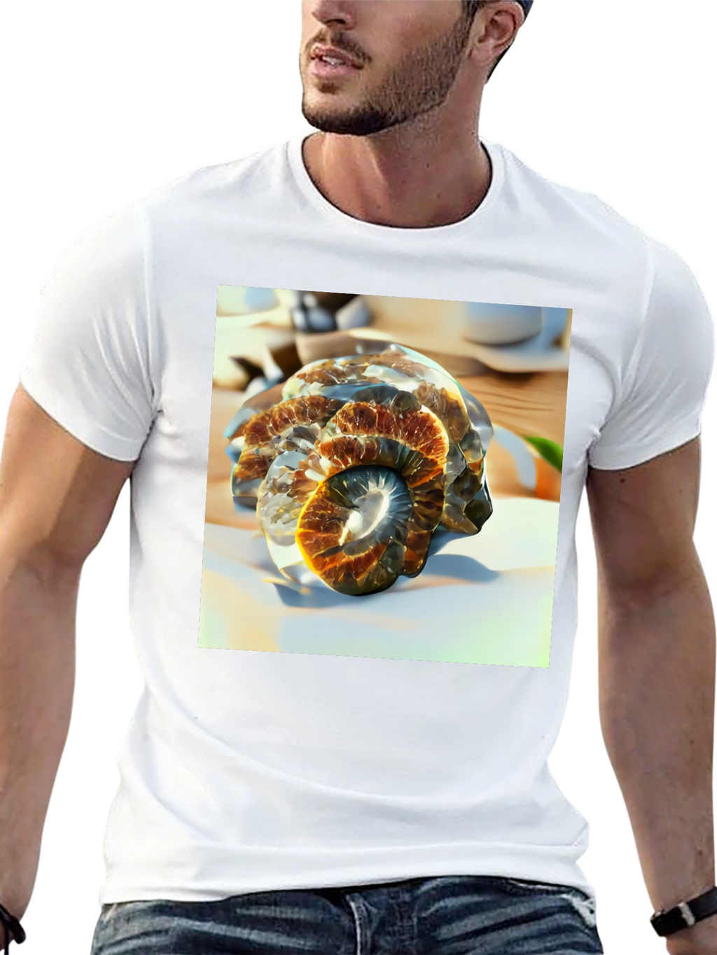 Spiral Fossil Graphic Tee - Unique Design Soft Cotton