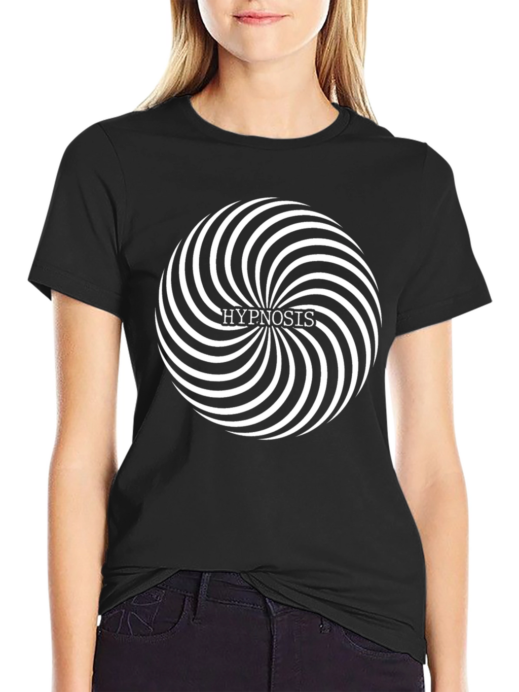 Hypnosis Spiral Graphic T-Shirt - Black