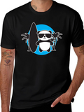 Cool Panda Surfer Graphic Tee