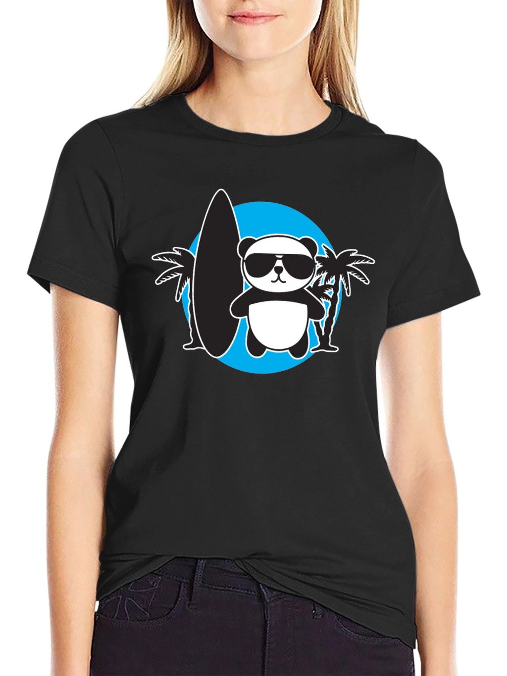 Cool Panda Surfer Graphic Tee