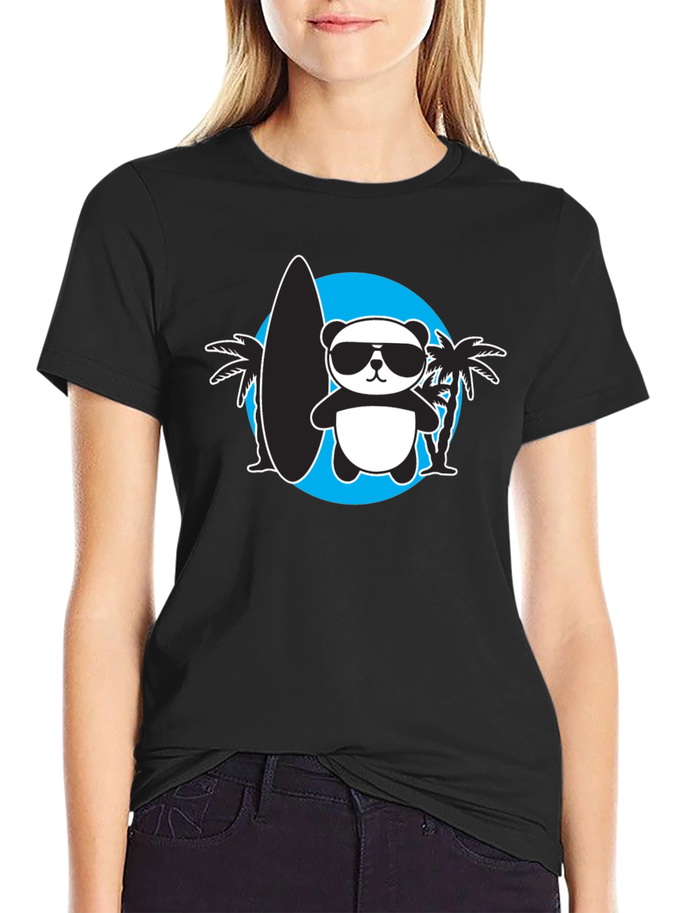 Cool Panda Surfer Graphic Tee
