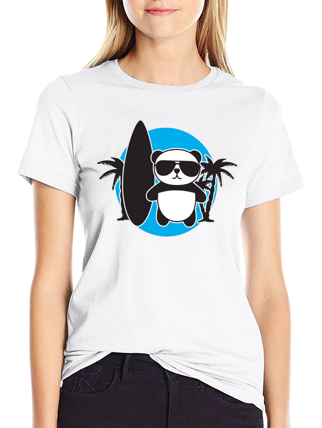 Cool Panda Surfer Graphic Tee