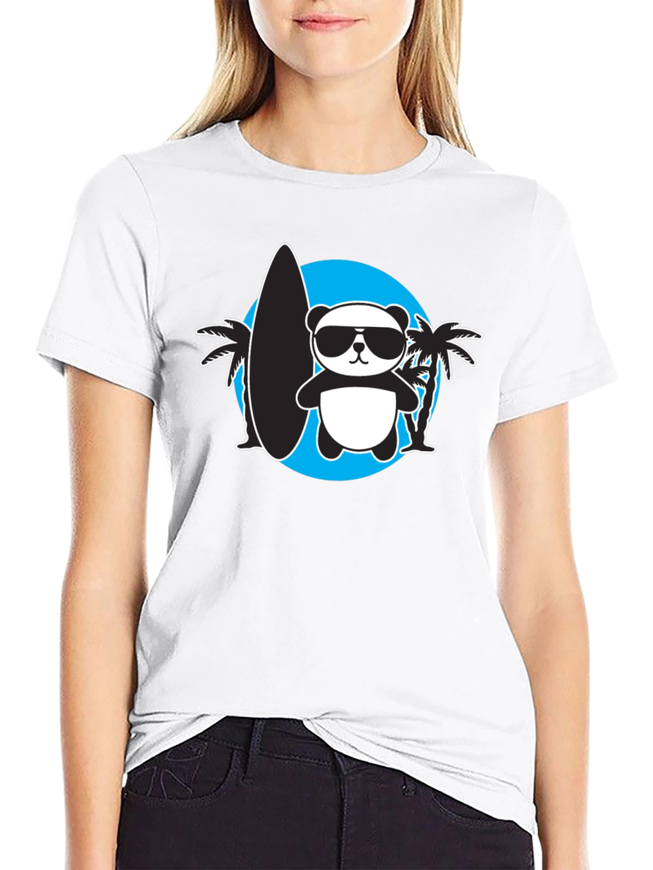 Cool Panda Surfer Graphic Tee