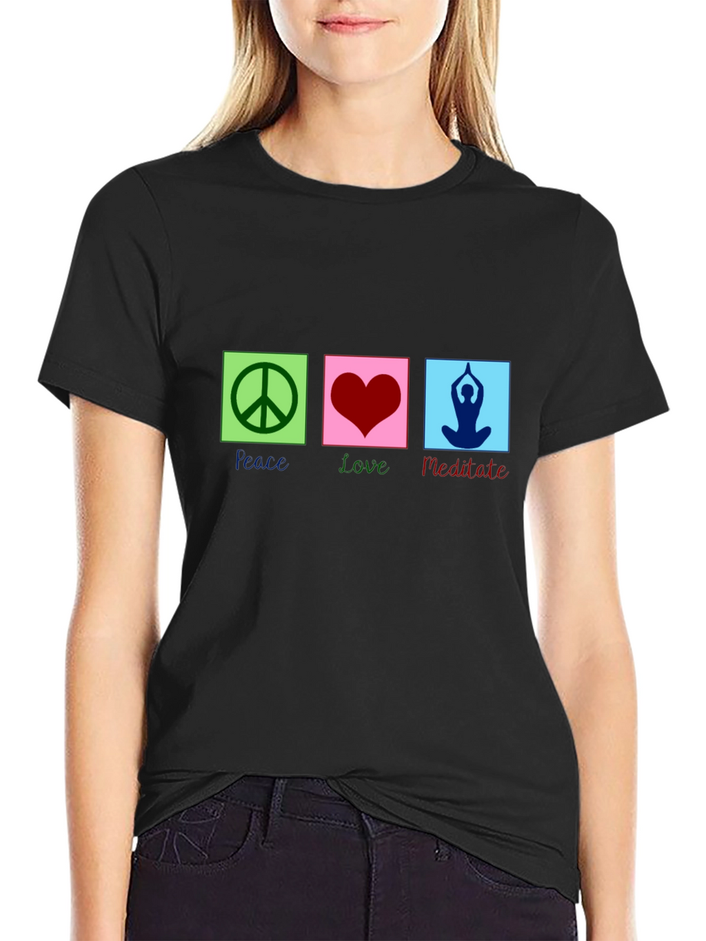 Peace Love Meditate Graphic T-Shirt