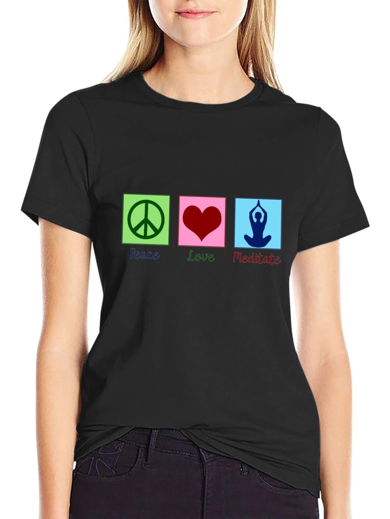 Peace Love Meditate Graphic T-Shirt