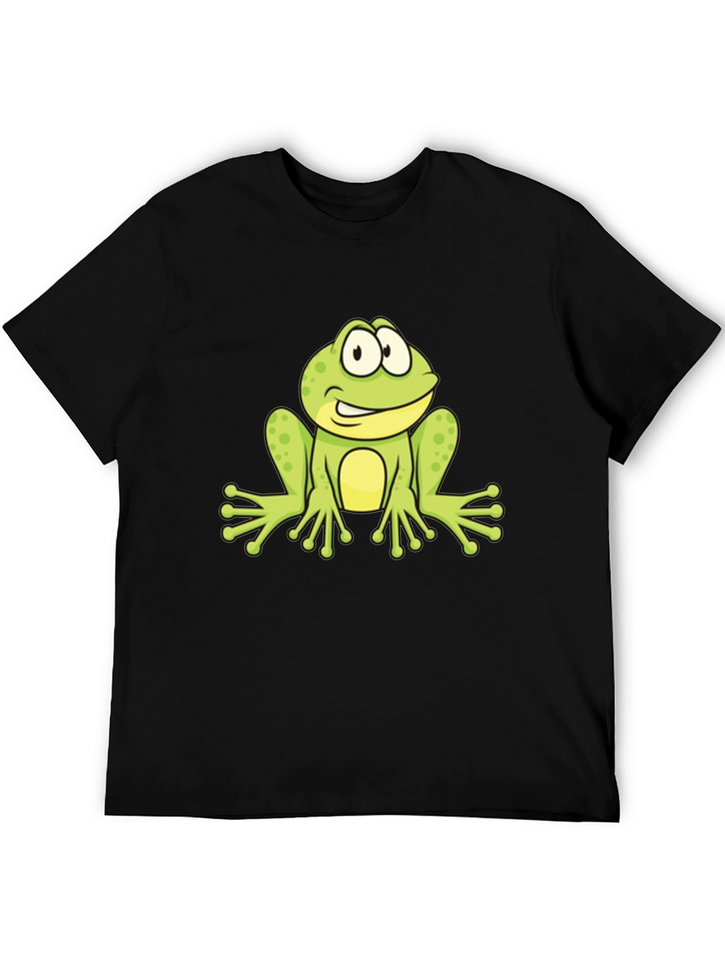 Frog Graphic Black T-Shirt - Fun Cartoon Design