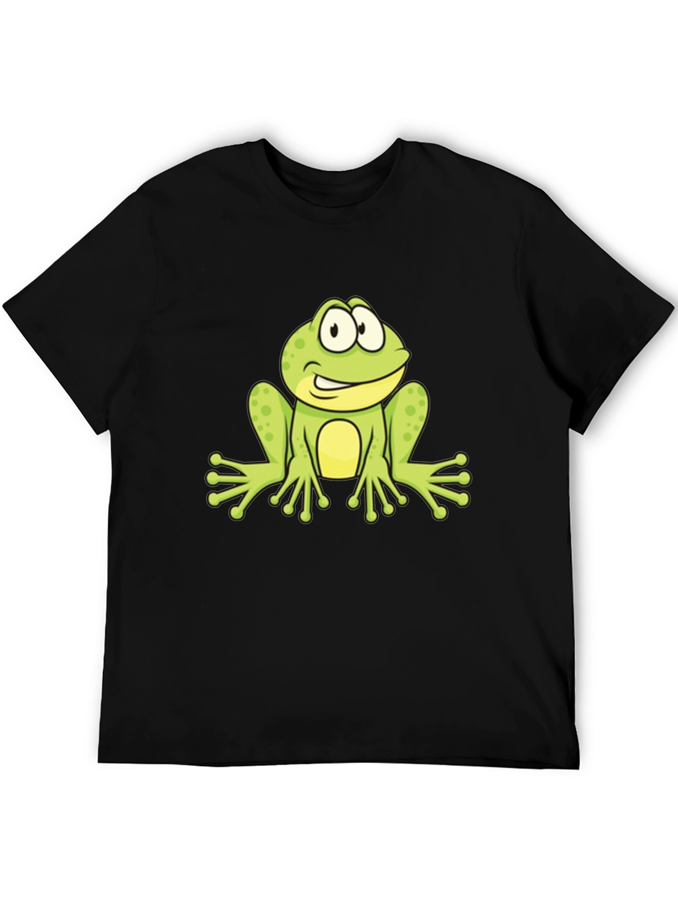 Frog Graphic Black T-Shirt - Fun Cartoon Design
